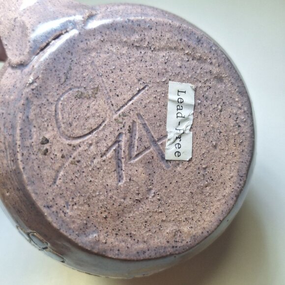 Small Pitcher‎ Bird Pottery CL 74 Blue Vintage Artist Home Decor Country Cottage - Picture 7 of 9